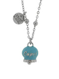 Collana in Acciaio con campanella pendente azzurra con scritta Capri - 3140153