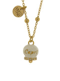 Collana in Acciaio con campanella bianca e oro con scritta Capri - 3140158