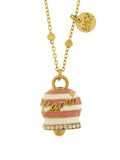 Collana in Acciaio campanella Capri con  strisce rosa - 3140268
