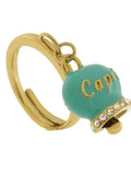 Anello in Acciaio con campanella verde con scritta Capri - 3150049