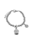 Bracciale in Acciaio con campanella bianca con scritta Capri - 3170574