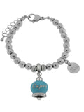 Bracciale in Acciaio con campanella azzurra con scritta Capri - 3170575