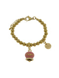 Bracciale in Acciaio con campanella rosa con scritta Capri - 3170581