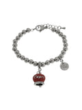 Bracciale in Acciaio campanella rossa con scritta Capri e zirconi - 3170742