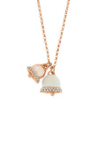 Collana in Metallo con campanelle portafortuna smaltata bianca e con cristalli bianchi - 3540931