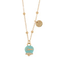 Collana in Metallo con campanella smaltata azzurra - 3541258