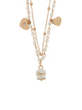 Collana in Metallo multifilo con pietre bianche e campanella Capri bianca - 3541427