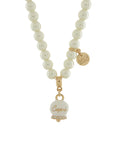 Collana in Metallo con perle e campanella bianca con scritta Capri - 3541893