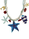 Collana in Metallo in tessuto e pendenti con simboli marini - 3542236
