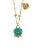 Collana in Metallo con campanella portafortuna turchese e cristalli - 3542489