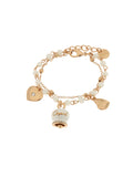 Bracciale in Metallo multifilo con pietre bianche e campanella Capri bianca - 3572340
