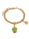 Bracciale in Metallo con campanella portafortuna verde greenery - 3573490