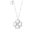 collana donna in acciaio con quadrifoglio e charm cuore - CK2247