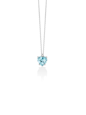 collana miluna con gemma del cielo a cuore e diamante in oro bianco 375 - CLD4697X