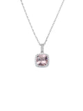 collana amen Lady Con Morganite Taglio Radiant e Zirconi Bianchi - CLQUABBMOZ