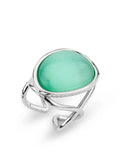 Anello Boccadamo con cristallo verde acqua - XAN220