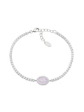 bracciale tennis con miracolosa e Smalto Rosa Perla - BTMISMBROZ16