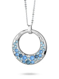 Collana Boccadamo con pendente grande a cerchio vuoto crystal e denim blu - XGR735A