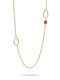 Collana Boccadamo placcato oro giallo lunga con cristalli di colore rubino - XGR745D