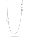 Collana Boccadamo lunga con cristalli di colore acquamarina - XGR745