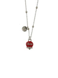 Collana in Metallo maglia a pallini con campanella rossa e scritta Capri - 3541020