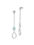 Orecchini Boccadamo pendenti con cristallo acquamarina a goccia - XOR763